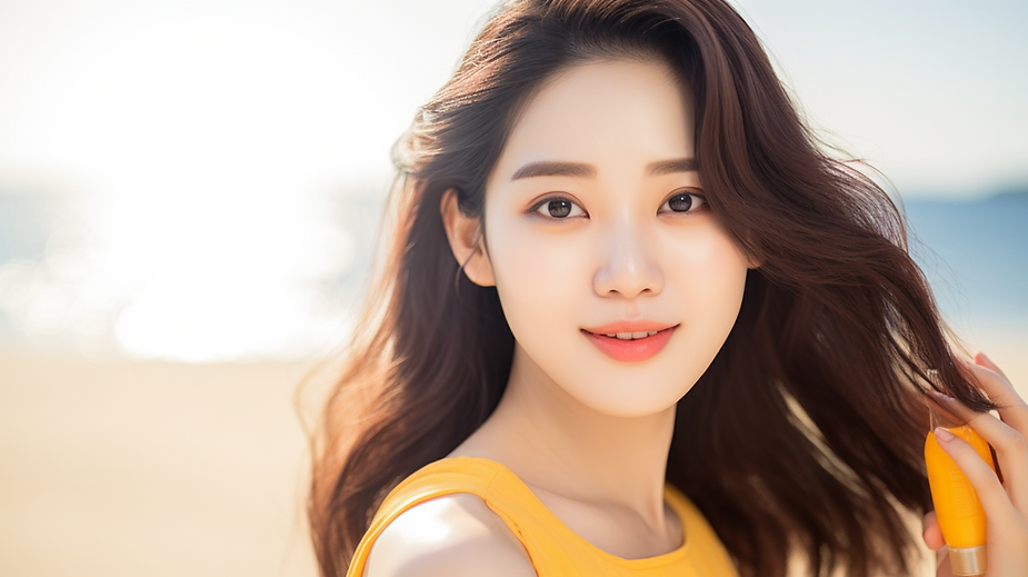 Beautiful woman with fresh and clear skin