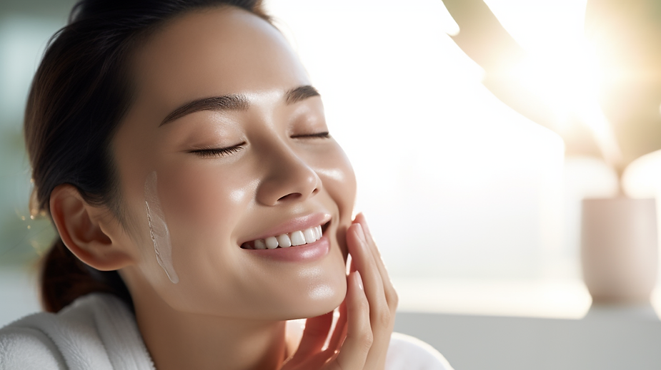 Beautiful lady with the Best Skincare Products Singapore on her face