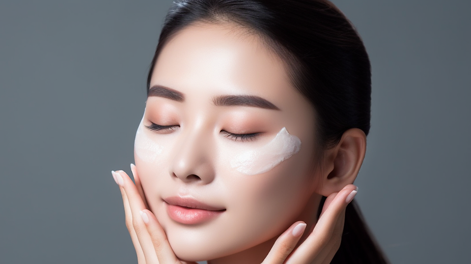 A beautiful lady using the best facial products Singapore